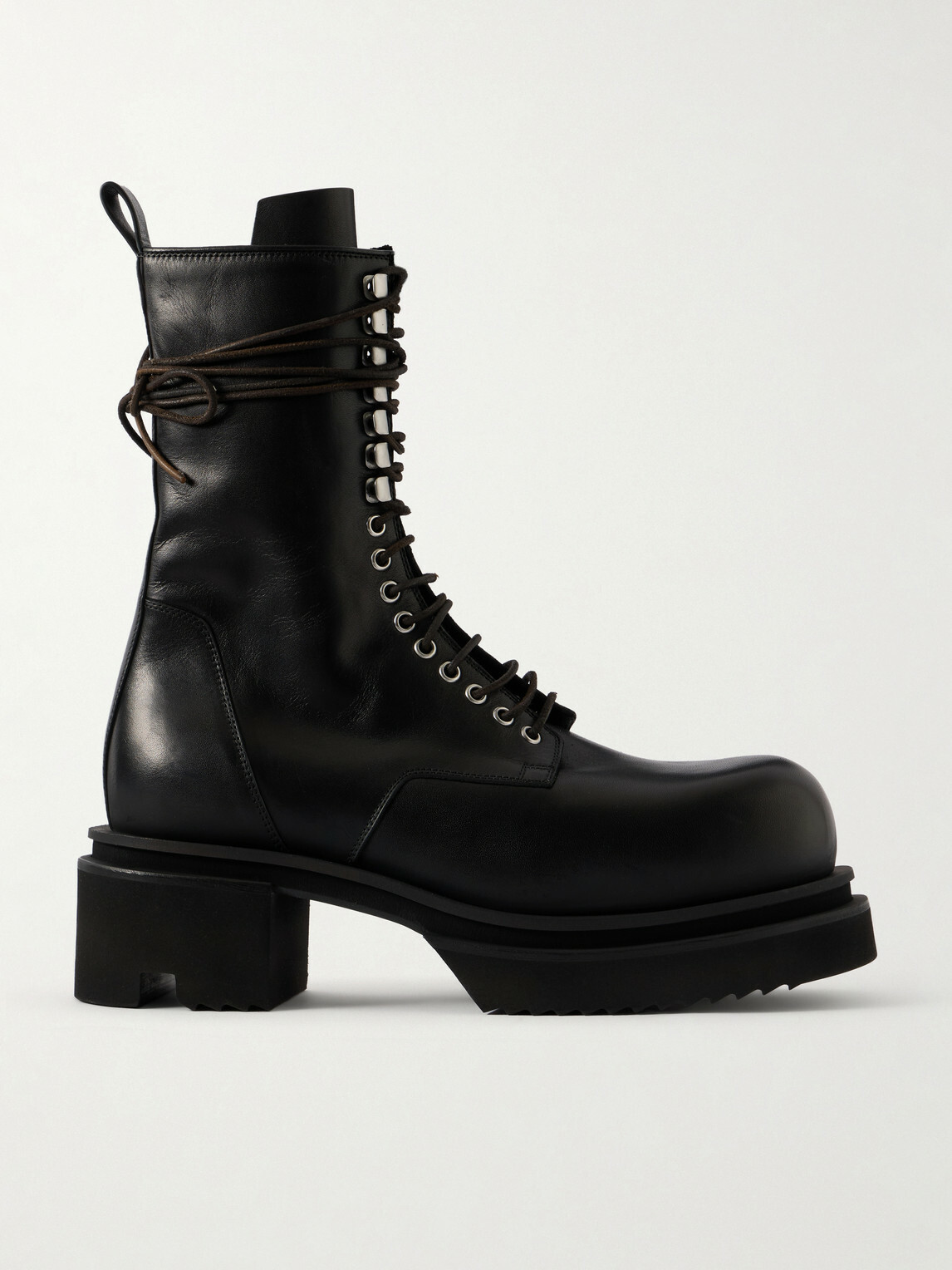 Rick Owens - Bogun Leather Lace-up Boots - Black