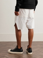 Rick Owens - Champion Beveled Pods Straight-Leg Embroidered Organic Cotton-Jersey Shorts - Neutrals