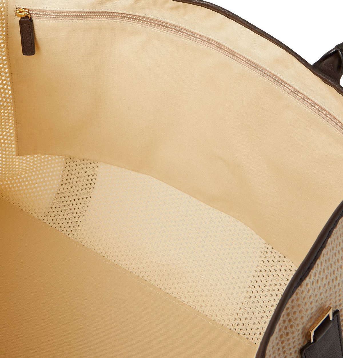 MONTROI - Elektra Leather-Trimmed Mesh Tote Bag - Brown