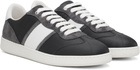 Ferragamo Gray & White Low Top Signature Sneakers