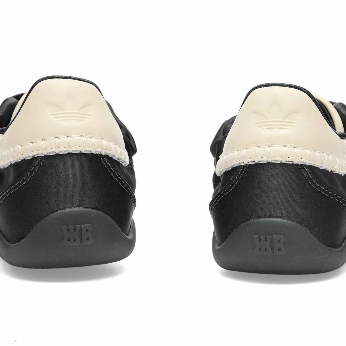 Adidas x Wales Bonner Karintha Lo Satin Sneaker in Core Black/Dark Brown/Cream White