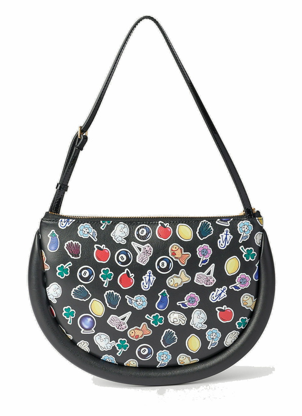 Photo: JW Anderson - Stickers Bumper Moon Shoulder Bag in Black