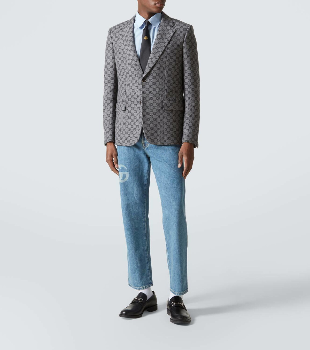 ジャケット GUCCI GRAPHITE WOOL BLAZER Gucci GG wool flannel blazer Gucci