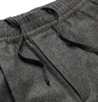 Loro Piana - Tapered Mélange Wool and Cashmere-Blend Drawstring Trousers - Gray