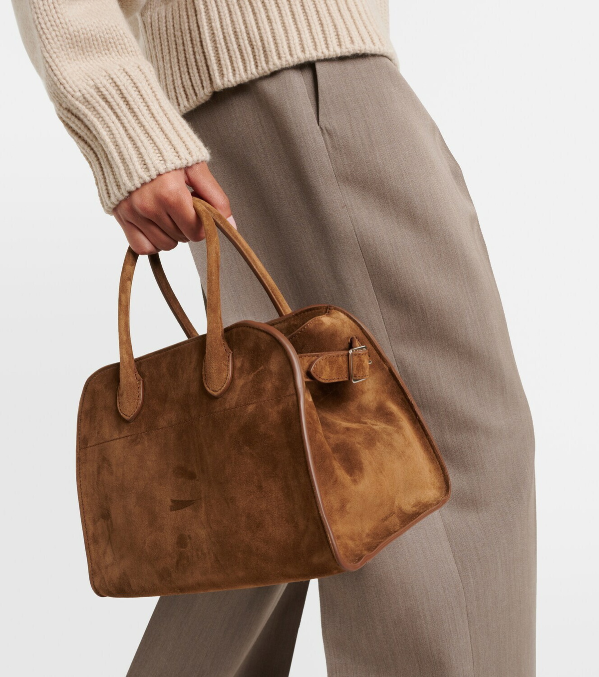 The Row Soft Margaux 10 suede tote bag The Row