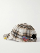 Acne Studios - Distressed Logo-Appliquéd Checked Cotton-Twill Baseball Cap