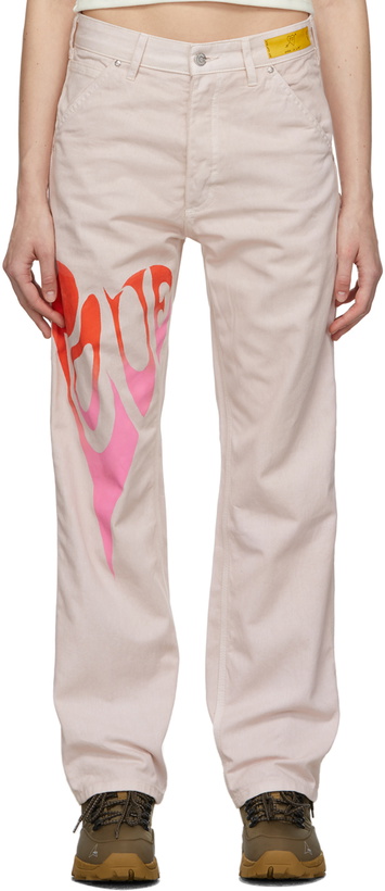 Photo: Juliet Johnstone SSENSE Exclusive Pink Single Element Hand Painted Trousers