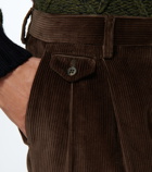 Dolce&Gabbana - Pleated slim-fit corduroy pants