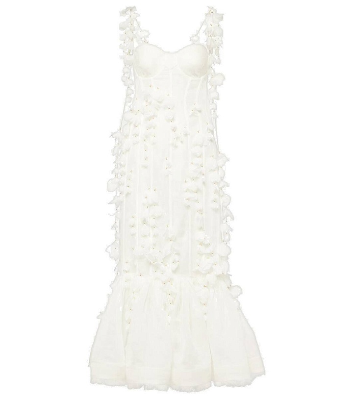 Photo: Zimmermann Embroidered floral linen and silk midi dress