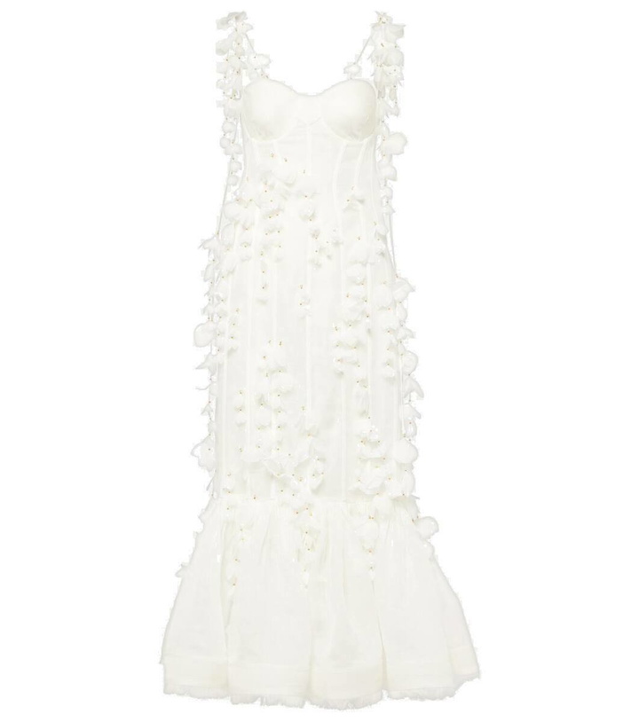 Photo: Zimmermann Embroidered floral linen and silk midi dress