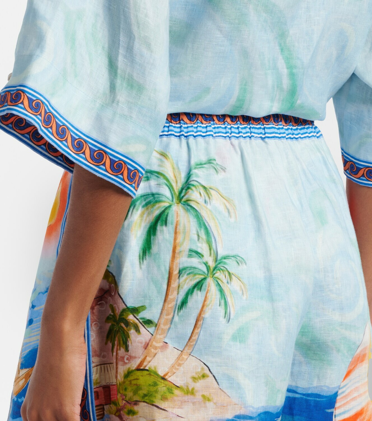 Alémais Printed linen shorts
