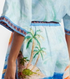 Alémais Printed linen shorts