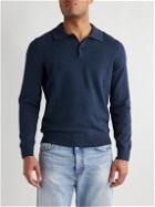 Faherty - Jackson Cotton-Blend Polo Sweater - Blue