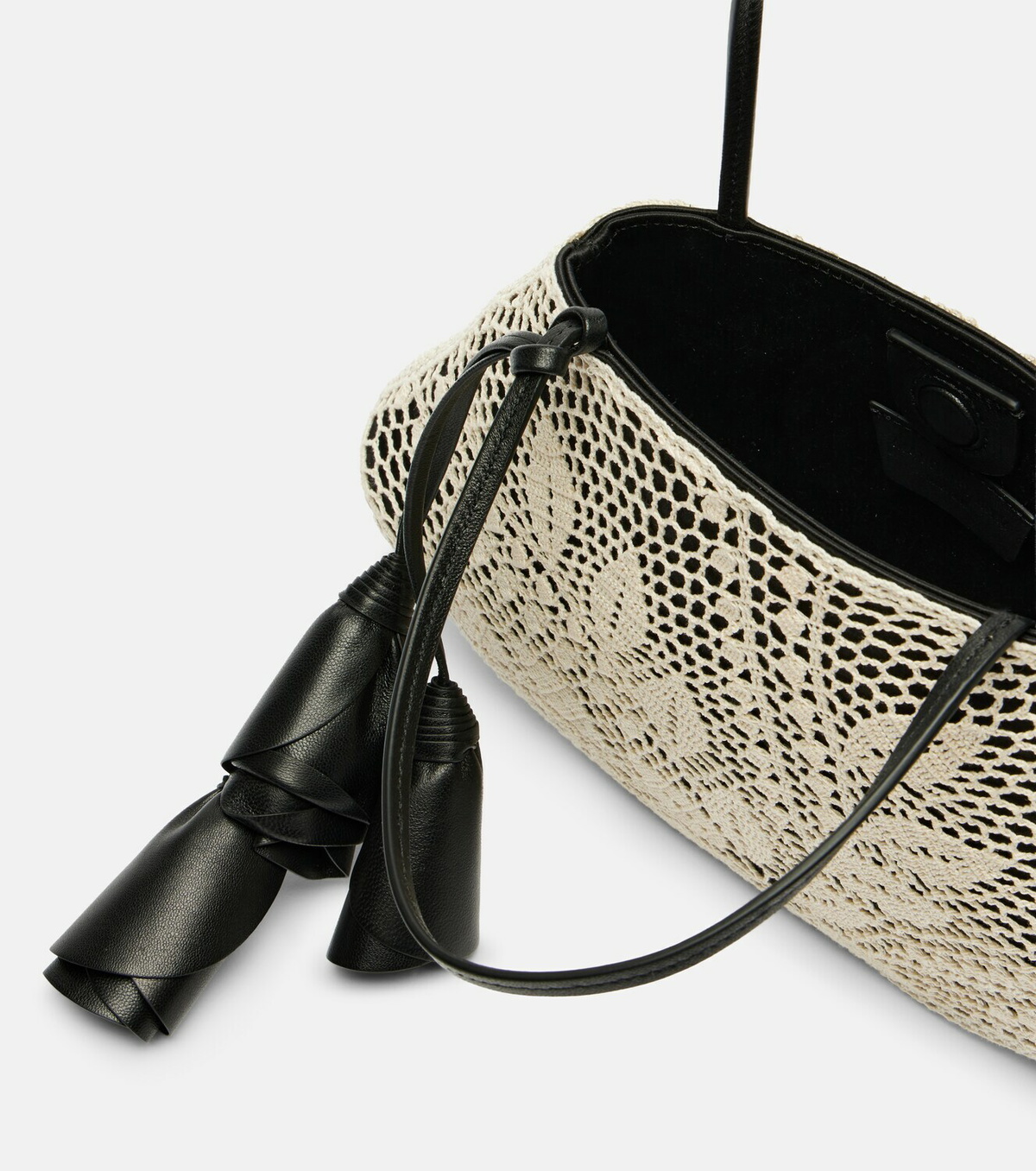 Magda Butrym Maya Small crochet leather-trimmed shoulder bag