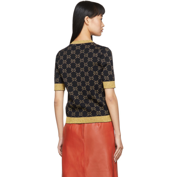 Gucci Black and Gold Lurex GG Sweater Gucci