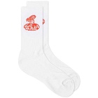Fucking Awesome Men's Flea Sock in White