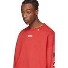 Off-White Red Caravaggio Square Arrows Slim Sweatshirt