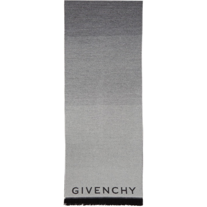 Photo: Givenchy Grey Classic Degrade Intarsia Scarf
