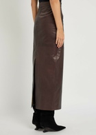 Skiim Huguette Leather Maxi Skirt Burgundy