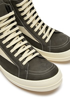 Rick Owens Vintage Panelled Nubuck Hi-top Sneakers Grey