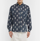 Jacquemus - Simon Button-Down Collar Printed Cotton-Gauze Shirt - Navy