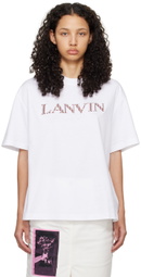 Lanvin White Oversized Embroidered Curb T-Shirt