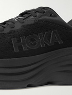 Hoka One One - M Bondi 8 Rubber-Trimmed Mesh Running Sneakers - Black