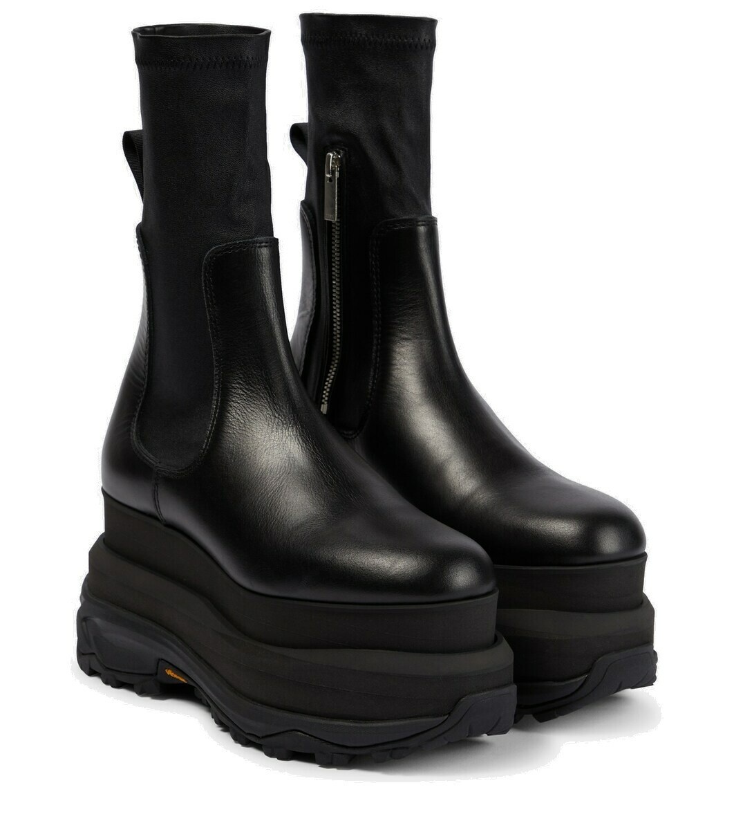 Photo: Sacai Leather platform ankle boots