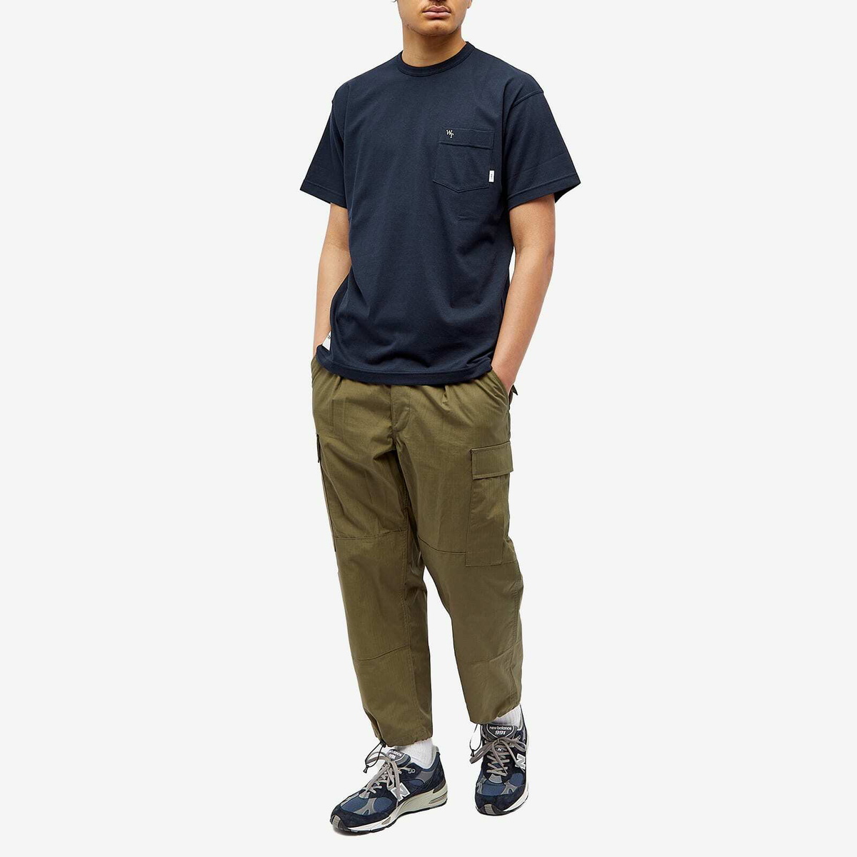 WTAPS Men's 23 Pocket Logo T-Shirt in Navy WTAPS