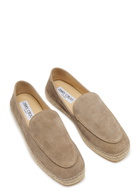 Jimmy Choo Shenton Suede Espadrille Loafers Beige
