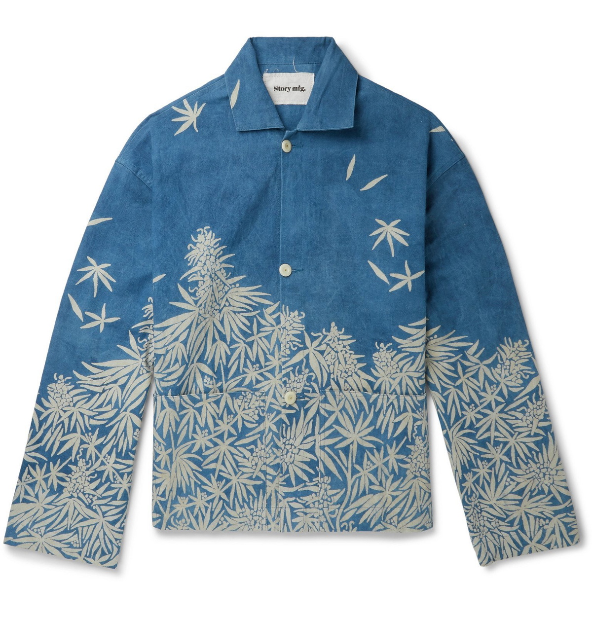 Story Mfg. - Printed Organic-Cotton Canvas Overshirt - Blue Story Mfg.