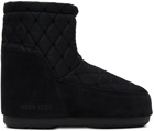 Moon Boot Black Icon Low No Lace Quilted Boots