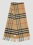 Vintage Check Knit Scarf in Beige