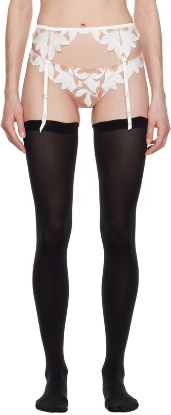 Photo: Fleur du Mal White Lily Garter Belt