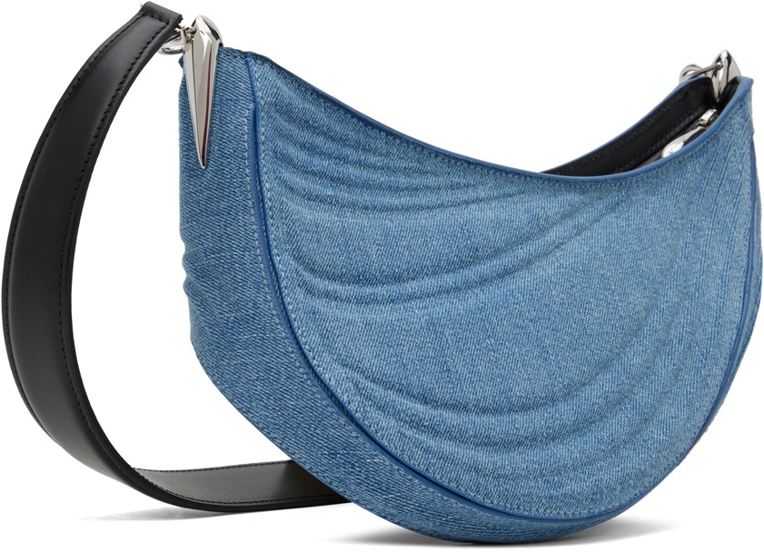 Mugler Black & Blue Medium Denim Spiral Curve 01 Bag