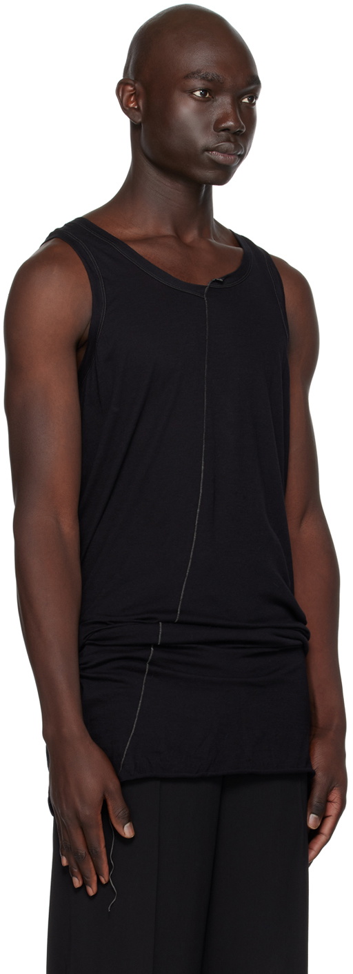 NICOLAS ANDREAS TARALIS Black Loose Thread Tank Top