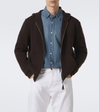 Allude Knitted wool and cashmere zip-up hoodie