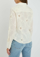 Skall Studio Fauna Floral-embroidered Cotton Shirt Cream