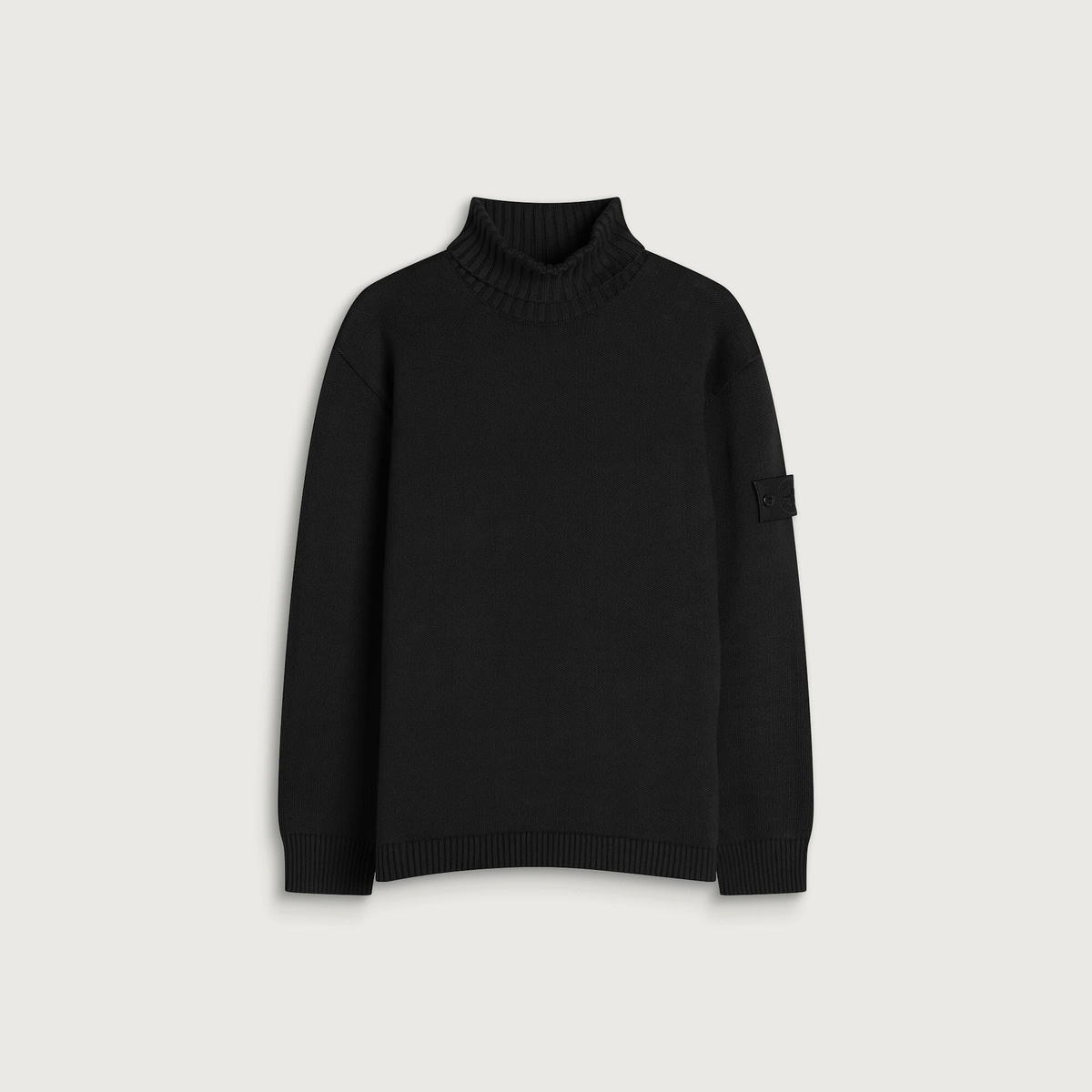 Stone Island Men's Ghost Plush Stitch Winter Turtleneck Jumper in Black