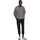 N.Hoolywood Black and White Striped T-Shirt