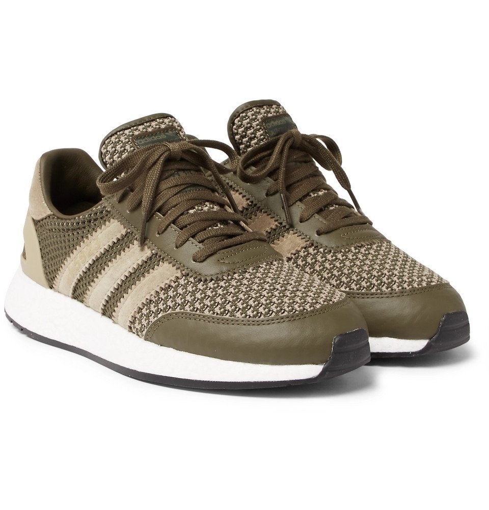 adidas Consortium Neighborhood I-5923 and Leather-Trimmed Stretch-Knit Sneakers - Men - Army green Consortium