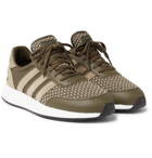 adidas Consortium - Neighborhood I-5923 Suede and Leather-Trimmed Stretch-Knit Sneakers - Men - Army green