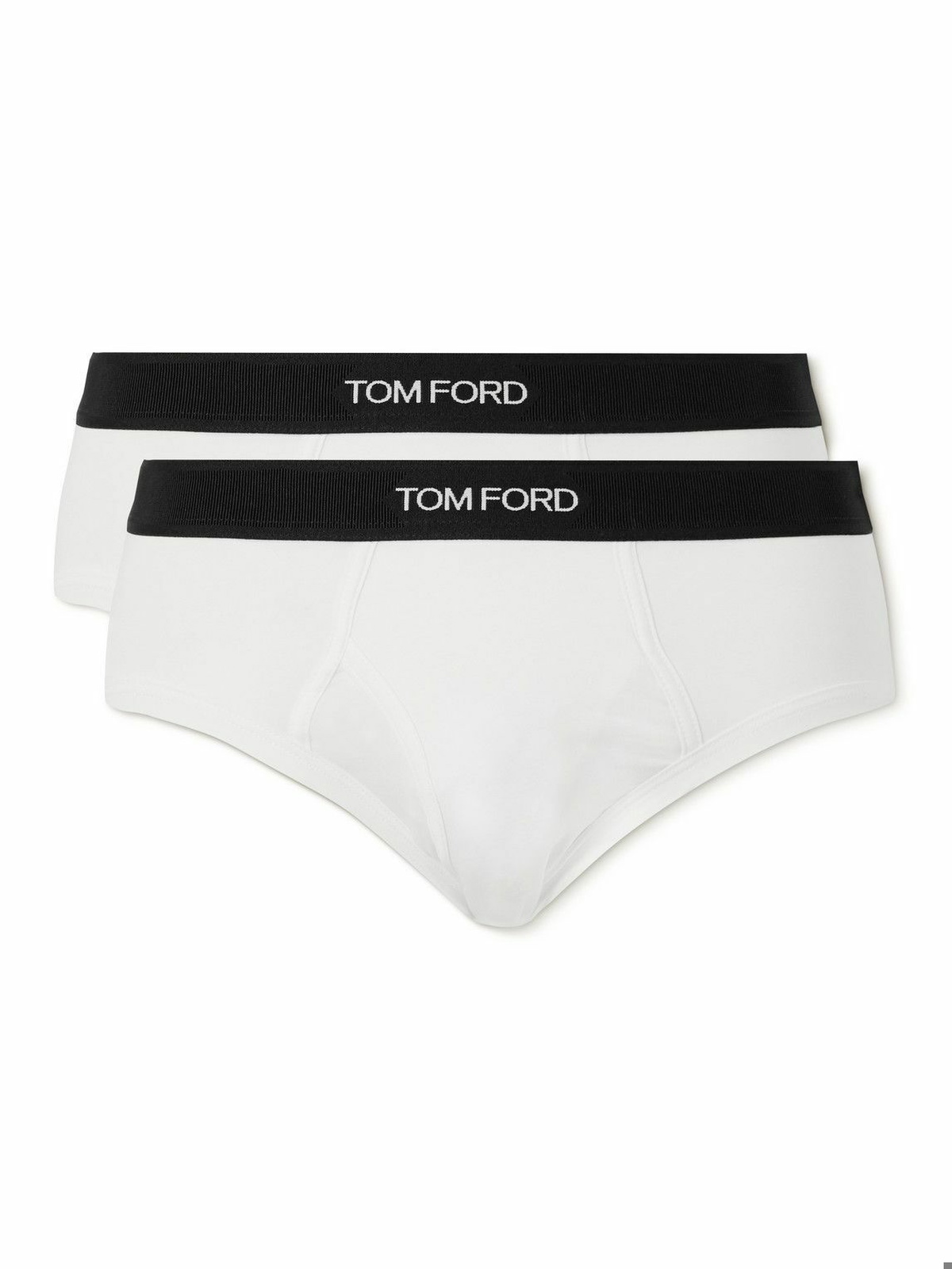 TOM FORD - Two-Pack Stretch Cotton and Modal-Blend Briefs - White TOM FORD