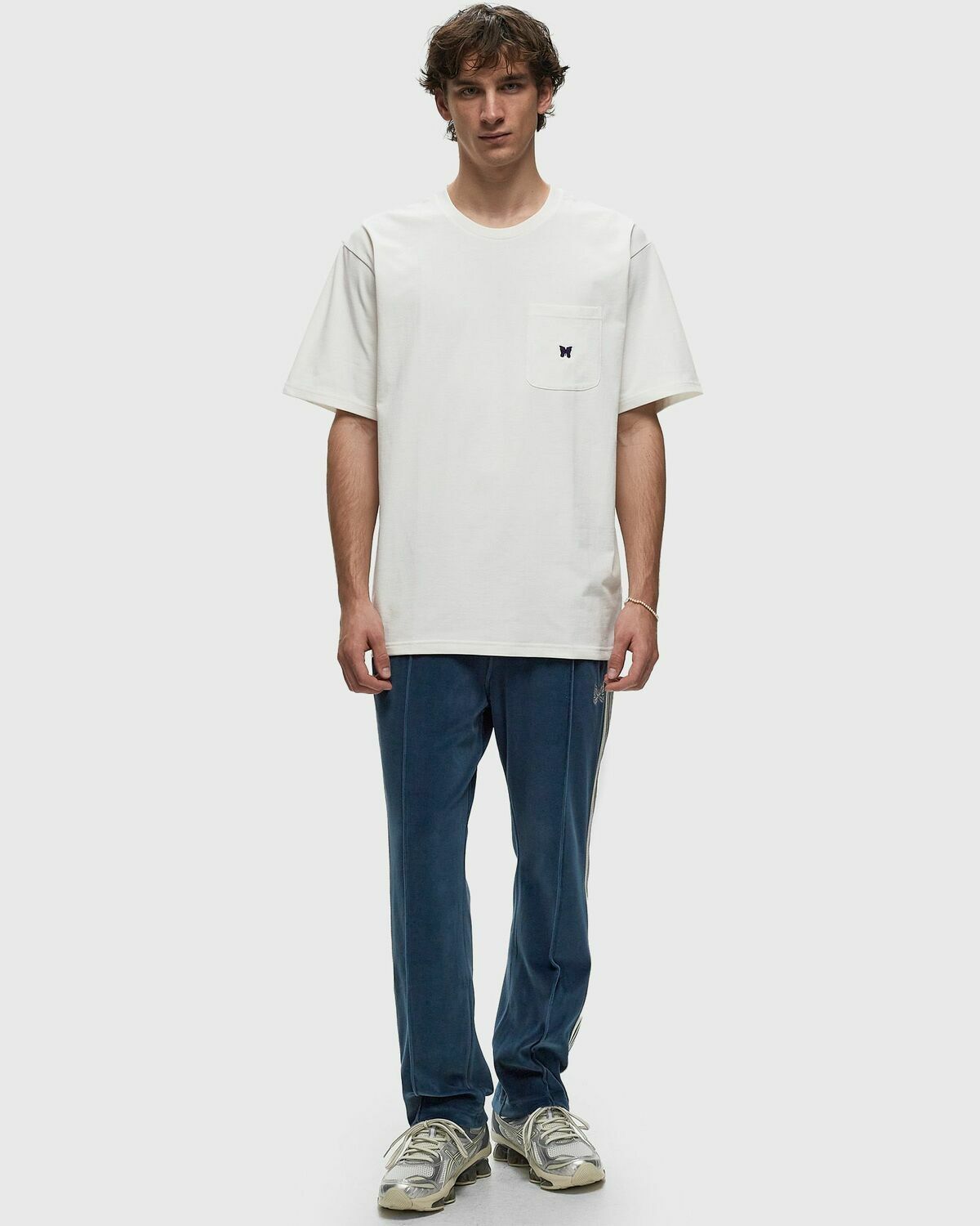 Needles S/S Crew Neck Tee   Poly Jersey White Shortsleeves