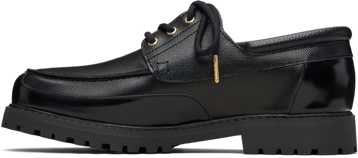 Casablanca Black Leather Boat Shoes