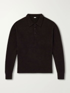 A.PRESSE - Brushed Cashmere Polo Sweater - Brown