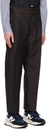 Comme des Garçons Homme Brown Pleated Trousers