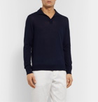 Incotex - Slim-Fit Knitted Cotton Polo Shirt - Blue