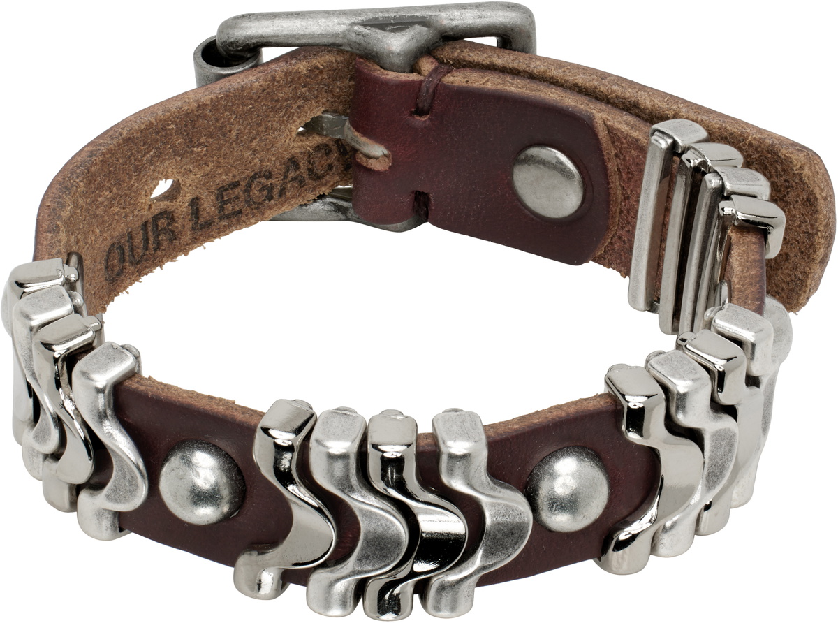 アクセサリー OUR LEGACY SPINE BRACELET BLACK Our Legacy - Spine Bracelet Black Chromexcel Leather