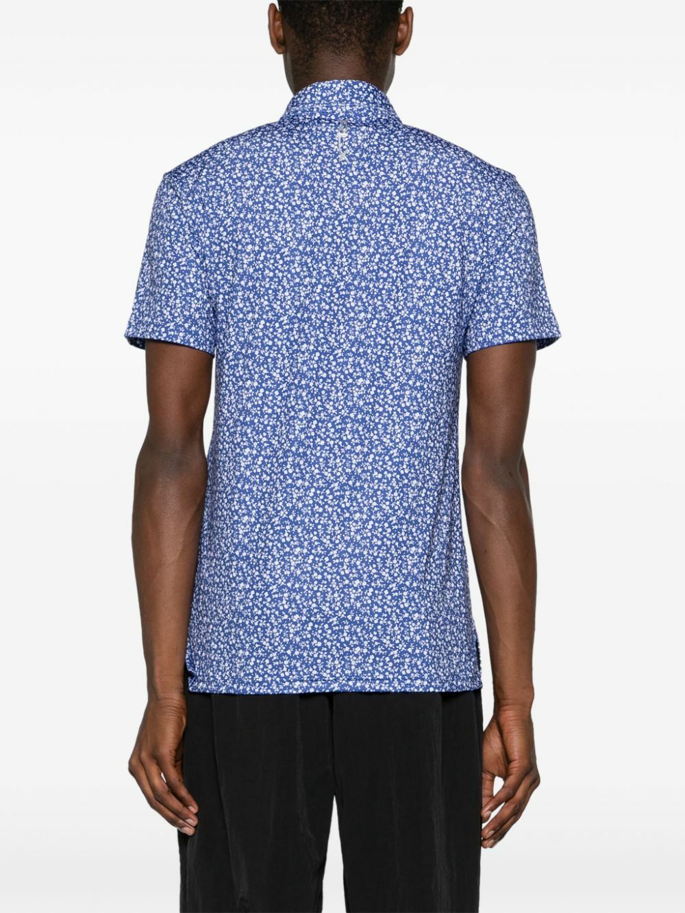 RLX Ralph Lauren Blue Floral-Print Golf Shirt